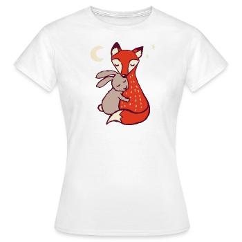 Gute Nacht Fuchs und Hase - Frauen T-Shirt - Weiß - Vorne - AI Model Female 172 dark (172cm)