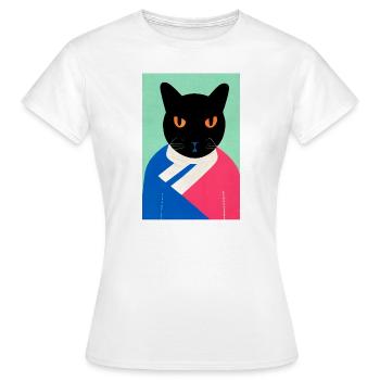 Kreuzberg Cat Rétro - T-shirt Femme - blanc - Devant - AI Model Female 172 dark (172cm)