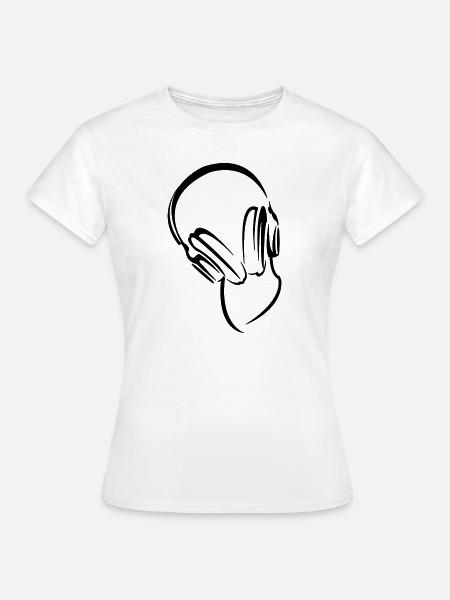 Kopfhörer - Frauen T-Shirt - Weiß