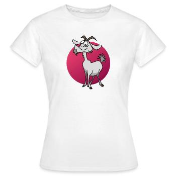 La chèvre souriante - T-shirt Femme - blanc - Devant - AI Model Female 172 dark (172cm)