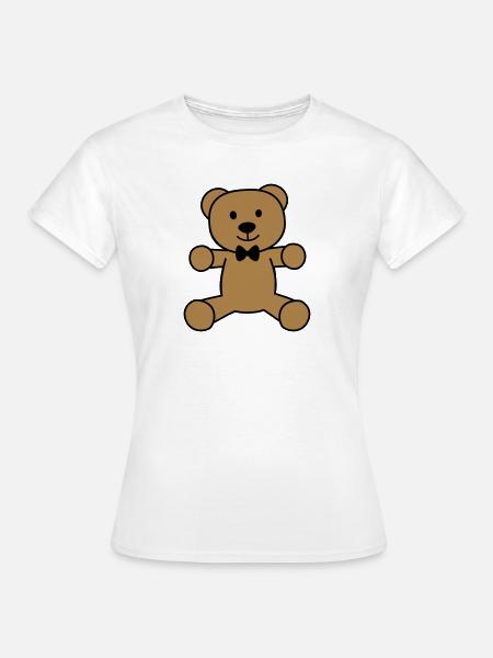Teddybär mit Fliege - Frauen T-Shirt - Weiß