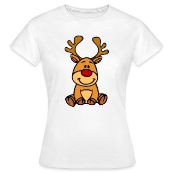 Rudolf Weihnachten Rentier - Frauen T-Shirt - Weiß - Vorne - AI Model Female 172 dark (172cm)