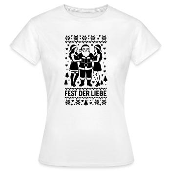 Fête de l’Amour Père Noël Père Noël Femme - T-shirt Femme - blanc - Devant - AI Model Female 172 dark (172cm)