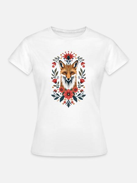 Blumenfuchs Porträt - Frauen T-Shirt - Weiß