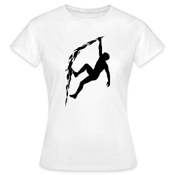 Klettern Silhouette Freiklettern Extrem Sport Berg - Frauen T-Shirt - Weiß - Vorne - AI Model Female 172 dark (172cm)