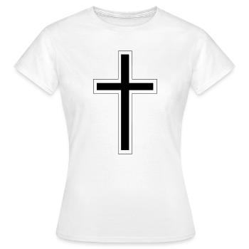Kreuz - Frauen T-Shirt - Weiß - Vorne - AI Model Female 172 dark (172cm)