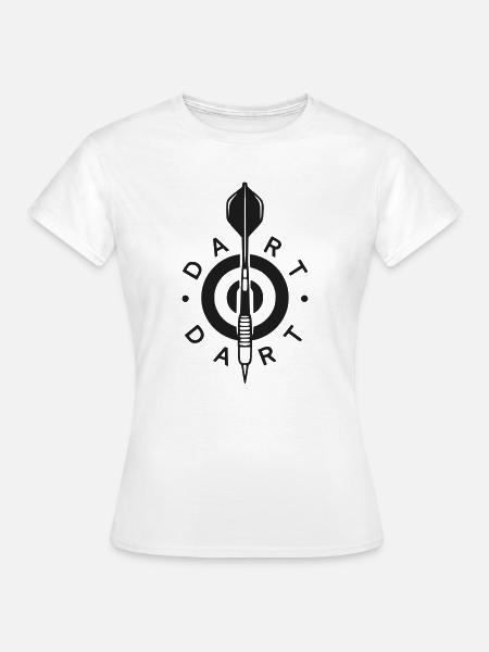 Dart Logodesign mit Pfeil und Bullseye - Frauen T-Shirt - Weiß