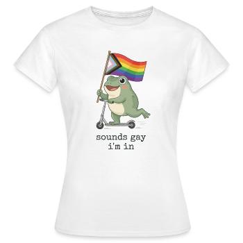 Mois de la fierté LGBTQ - Ça sonne gay que je participe - T-shirt Femme - blanc - Devant - AI Model Female 172 dark (172cm)