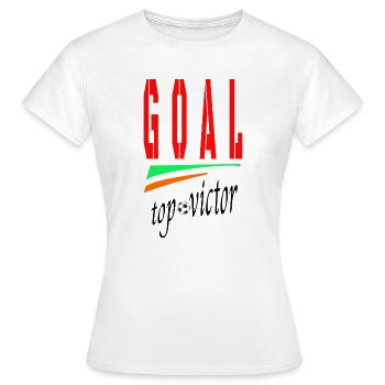 Goal Design Fußballtor Kunst - Frauen T-Shirt - Weiß - Vorne - AI Model Female 172 dark (172cm)