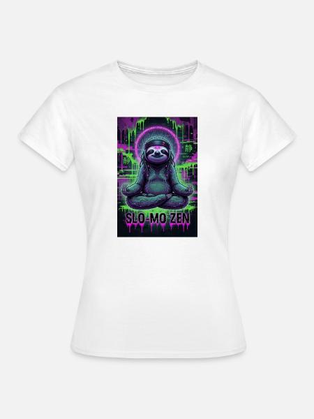 SloMo Zen Panda Neon - Frauen T-Shirt - Weiß