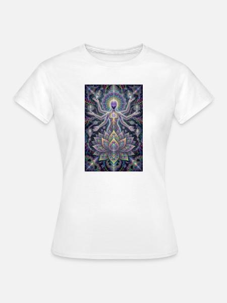 Erleuchtete Mandala-Aura - Frauen T-Shirt - Weiß