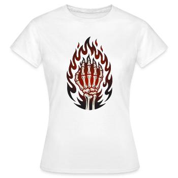 Main Squelette Enflammée - T-shirt Femme - blanc - Devant - AI Model Female 172 dark (172cm)