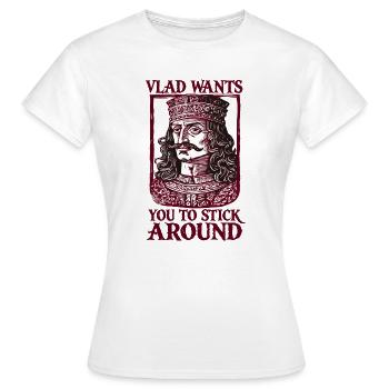 Vlad veut que tu restes - T-shirt Femme - blanc - Devant - AI Model Female 172 dark (172cm)