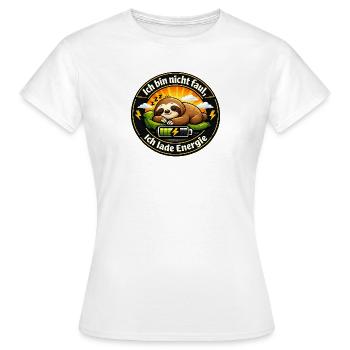 Ich lade Energie Faultier - Frauen T-Shirt - Weiß - Vorne - AI Model Female 172 dark (172cm)