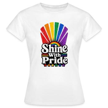 Shine With Pride Sonne Vintage Pride Motiv LGBTQ - Frauen T-Shirt - Weiß - Vorne - AI Model Female 172 dark (172cm)