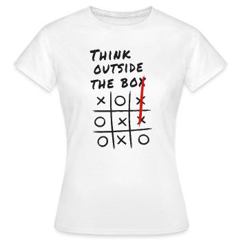 Think Outside the Box – Creative Tic-Tac-Toe - Women's T-Shirt - white - Front - AI Model Female 172 dark (172cm)