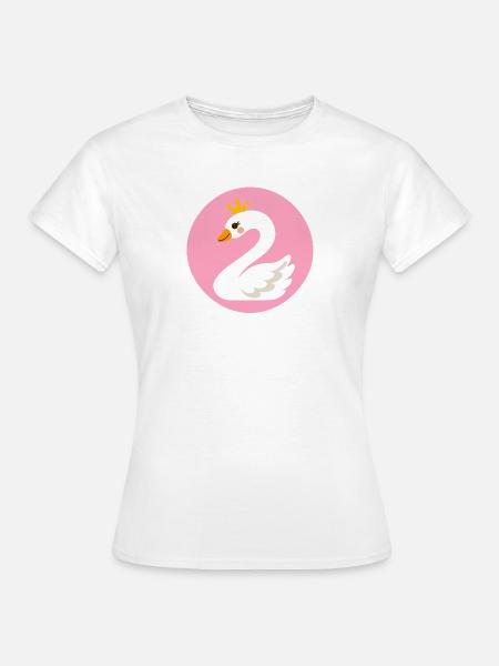 Schwan rosa 2 - Frauen T-Shirt - Weiß
