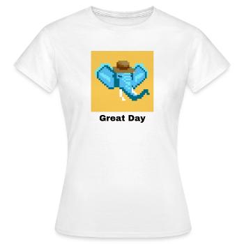 Grand jour éléphant - T-shirt Femme - blanc - Devant - AI Model Female 172 dark (172cm)