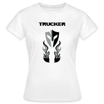 Trucker  Brust - Frauen T-Shirt - Weiß - Vorne - AI Model Female 172 dark (172cm)