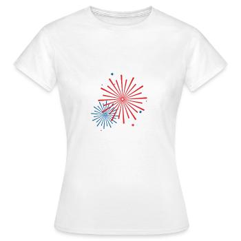 feu d'artifice - T-shirt Femme - blanc - Devant - AI Model Female 172 dark (172cm)