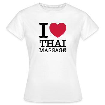 I (Heart) Thai Massage - T-shirt Femme - blanc - Devant - AI Model Female 172 dark (172cm)