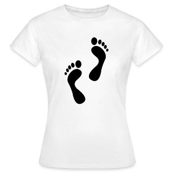 Fussabdruck Foot prints - Women's T-Shirt - white - Front - AI Model Female 172 dark (172cm)