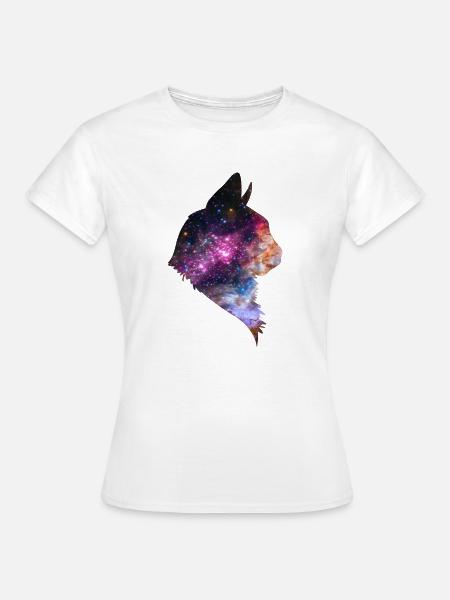 Space Cat Katze Weltraum - Frauen T-Shirt - Weiß
