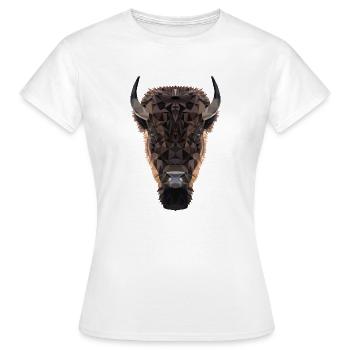 bison - T-shirt Femme - blanc - Devant - AI Model Female 172 dark (172cm)