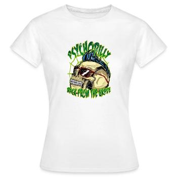 Psychobilly Back from the Grave - T-shirt Femme - blanc - Devant - AI Model Female 172 dark (172cm)