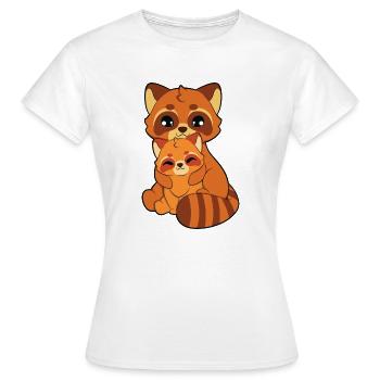 Roter Panda Umarmen - Frauen T-Shirt - Weiß - Vorne - AI Model Female 172 dark (172cm)