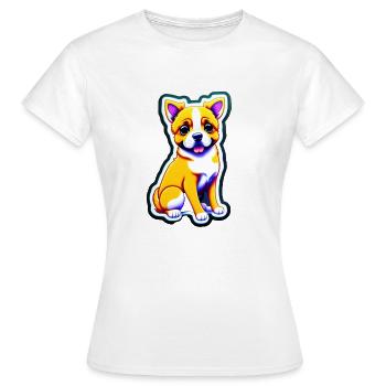cute dog, dog lovers stickers, rubber sticker - T-shirt Femme - blanc - Devant - AI Model Female 172 dark (172cm)