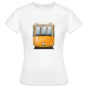 Gelbe Straßenbahn - Frauen T-Shirt - Weiß - Vorne - AI Model Female 172 dark (172cm)