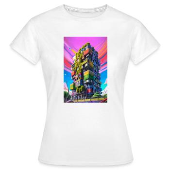 Hochhaus abstrakt - Frauen T-Shirt - Weiß - Vorne - AI Model Female 172 dark (172cm)