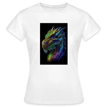weiblicher Drache - Frauen T-Shirt - Weiß - Vorne - AI Model Female 172 dark (172cm)