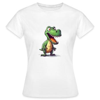Caricature d’un tyranosaure. Généré par l’IA - T-shirt Femme - blanc - Devant - AI Model Female 172 dark (172cm)