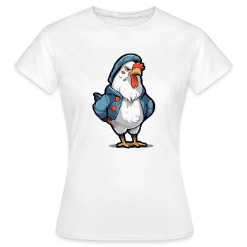 Bobby le coq grognon - T-shirt Femme - blanc - Devant - AI Model Female 172 dark (172cm)