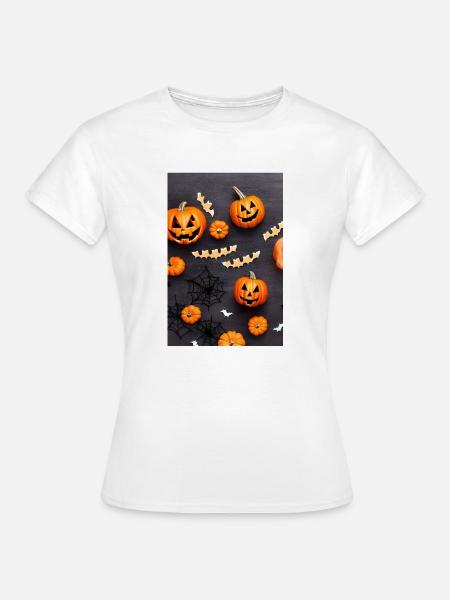 Halloween-Kürbis - Frauen T-Shirt - Weiß