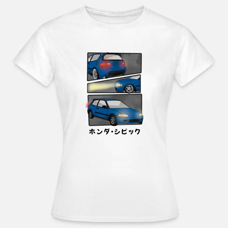 NIGHT BLUE CAR COMIC / HATCHBACK - Women's T-Shirt - white