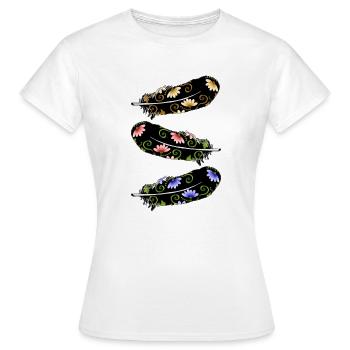 Feder - Frauen T-Shirt - Weiß - Vorne - AI Model Female 172 dark (172cm)