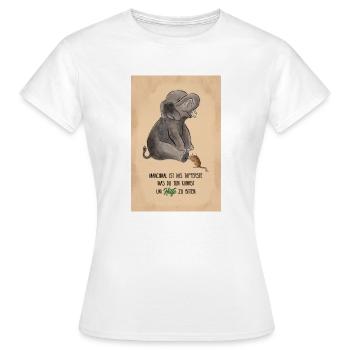 La souris aide l’éléphant : Dire pour plus de bravoure - T-shirt Femme - blanc - Devant - AI Model Female 172 dark (172cm)