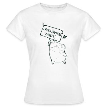 Des grenouilles contre les nazis - T-shirt Femme - blanc - Devant - AI Model Female 172 dark (172cm)
