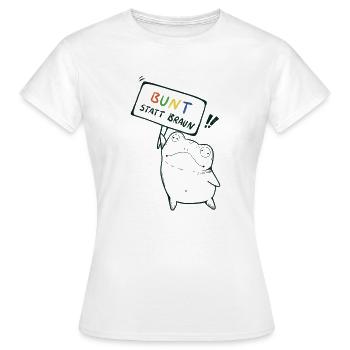Colorful instead of Brown Demo Frog - Women's T-Shirt - white - Front - AI Model Female 172 dark (172cm)