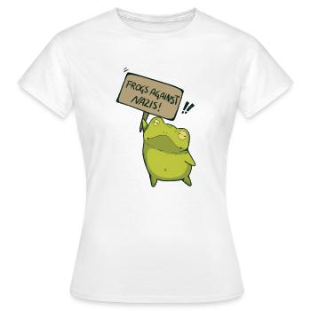 Des grenouilles contre les nazis - T-shirt Femme - blanc - Devant - AI Model Female 172 dark (172cm)