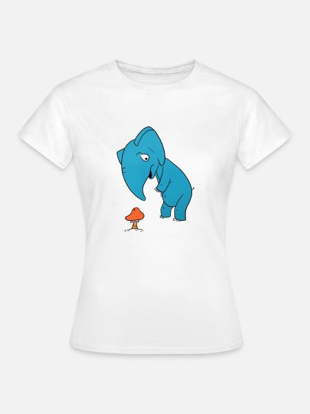 Elefant Pilz - Frauen T-Shirt - Weiß
