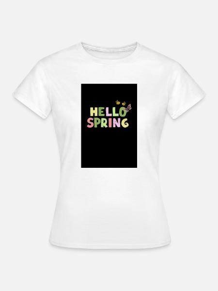 Hello Spring - Frauen T-Shirt - Weiß