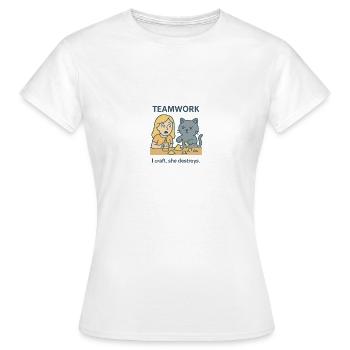 TeamWork - Frauen T-Shirt - Weiß - Vorne - AI Model Female 172 dark (172cm)