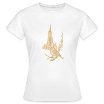 ULMER MÜNSTER et Ulmer Spatz - T-shirt Femme - blanc - Devant - AI Model Female 172 dark (172cm)