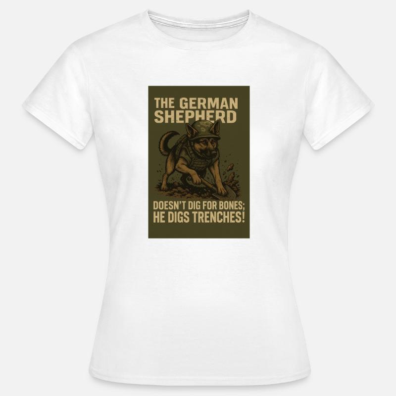 German Shepherd Deutscher Schäferhund Bone Knochen - Frauen T-Shirt - Weiß