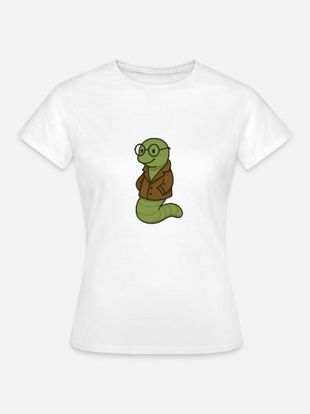 Buecherwurm - Frauen T-Shirt - Weiß
