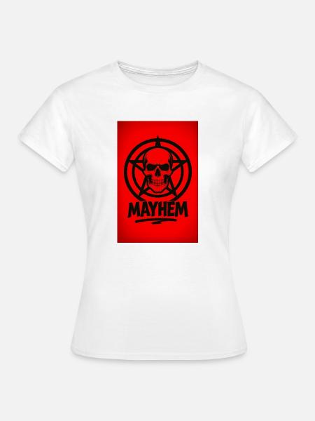 Mayhem Letters&Skull Logo - Frauen T-Shirt - Weiß